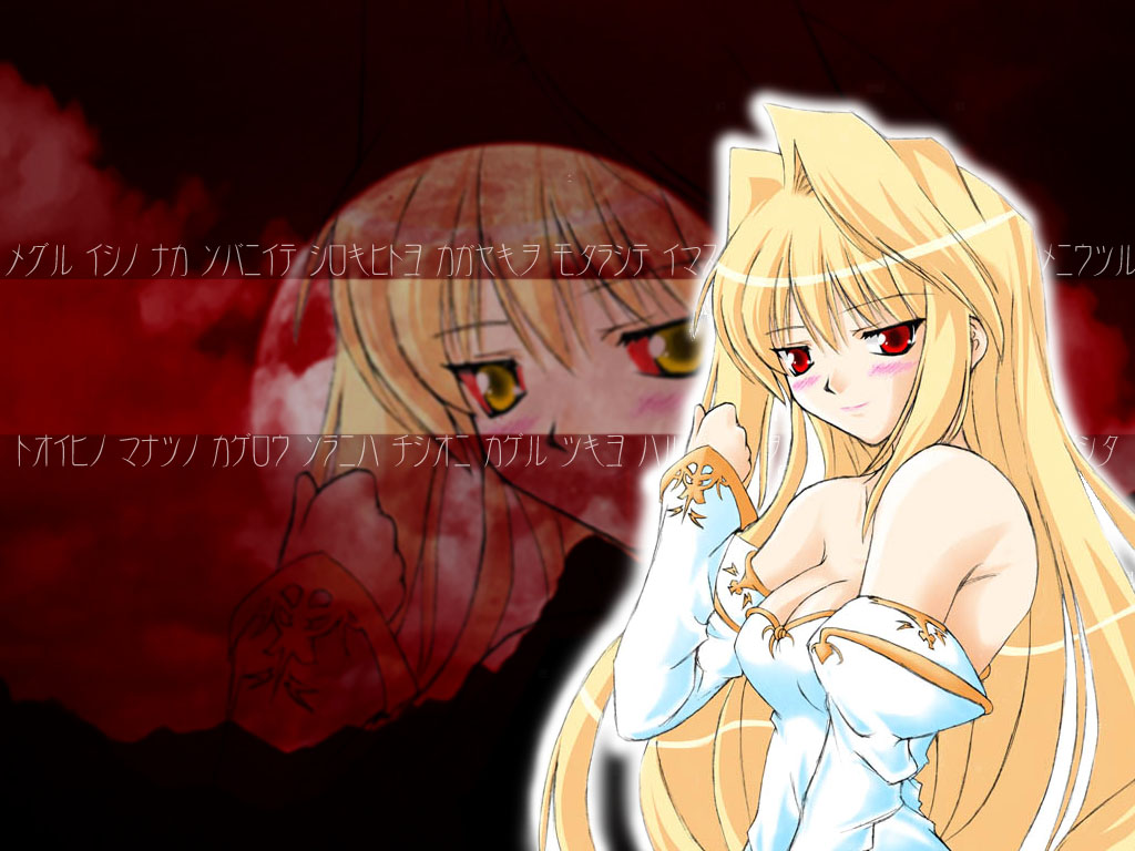 archetype earth, arcueid brunestud, tsukihime, 00s, 1girl, blonde hair, dress, female focus, solo, strapless, strapless dress