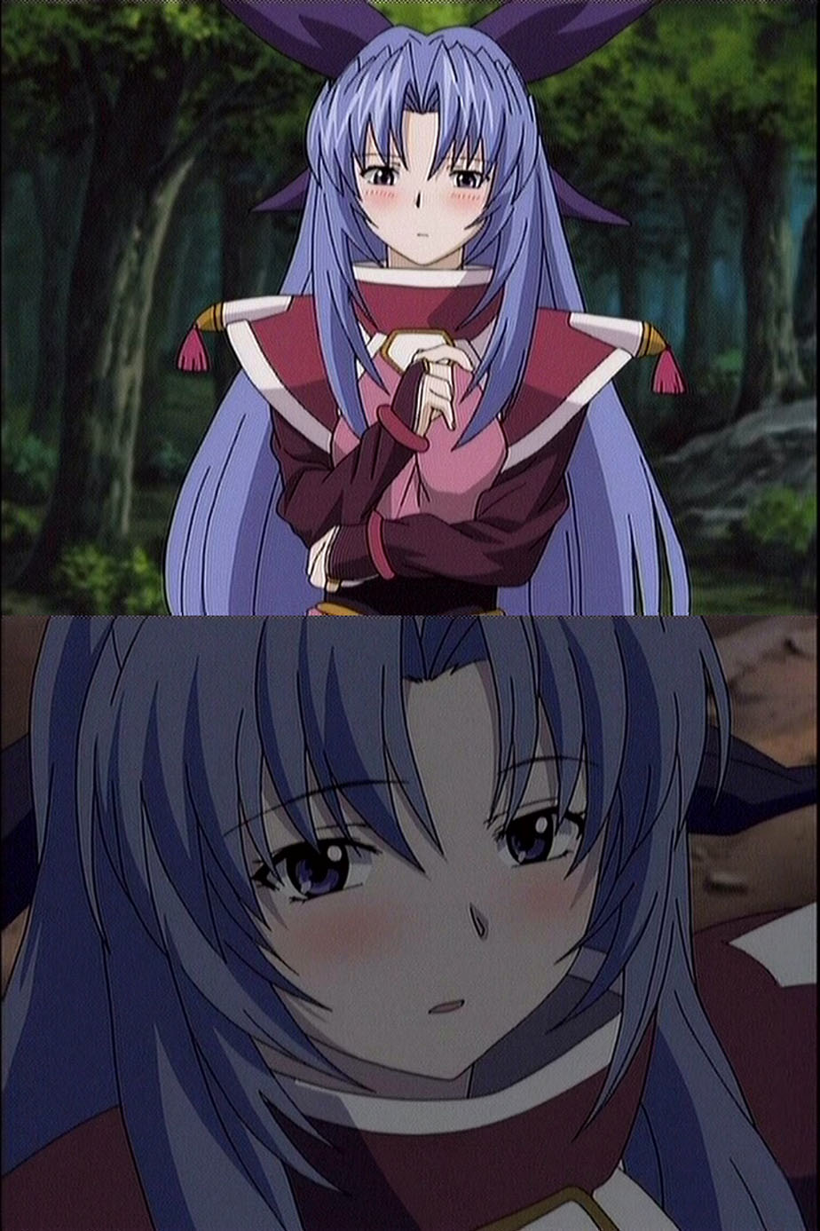 zefiris, scrapped princess, screencap, highres, blue hair, blush, long hair, scrappedprincess