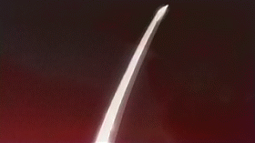 shana, shakugan no shana, animated, animated gif, anime screenshot, lowres, 00s, panties, solo, sword, underwear, weapon