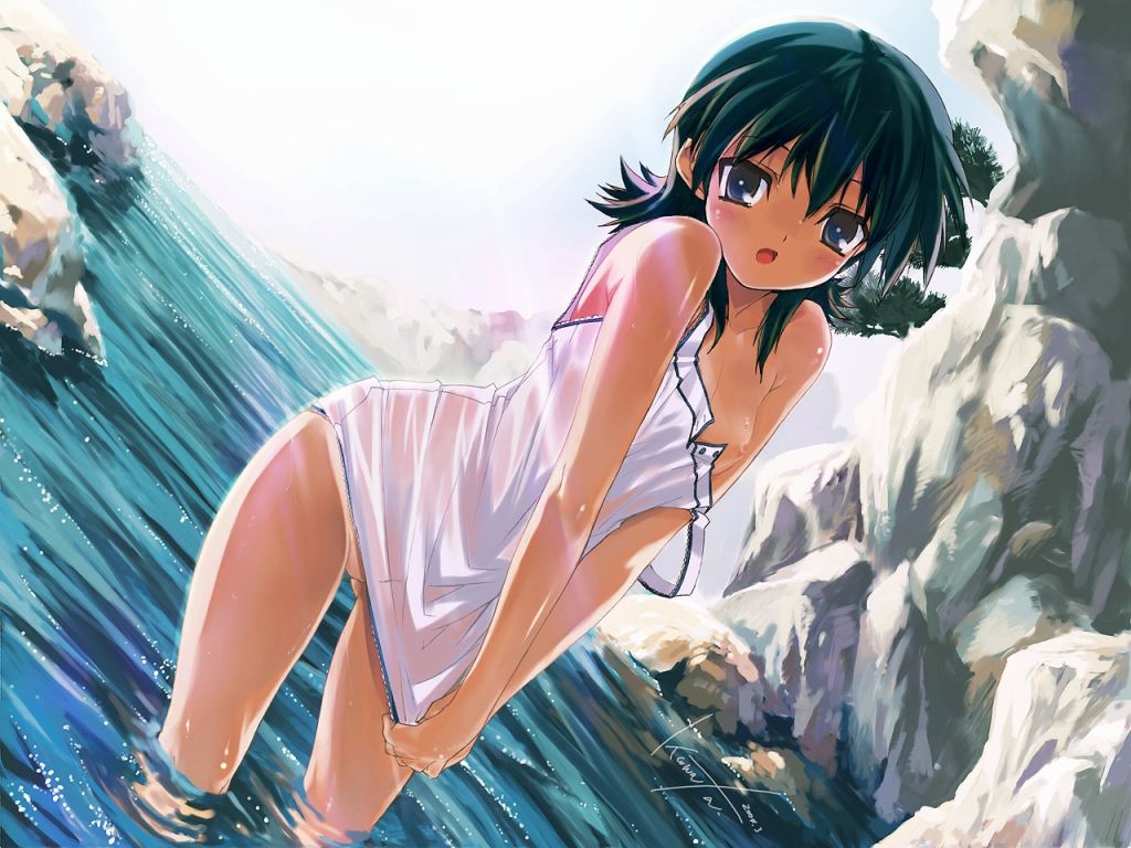 kawata hisashi, tagme, shirt, wet, wet clothes, wet shirt
