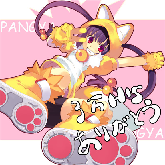 g yuusuke, kooh (pangya), pangya, animal ears, fox ears, solo, tsurime, twintails