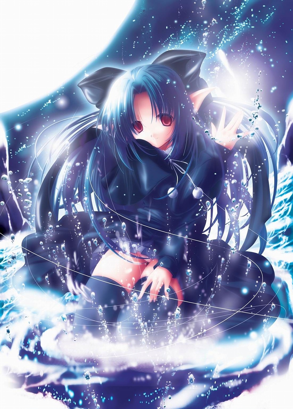 yukirin, len (tsukihime), tsukihime, highres, 00s, 1girl, female focus, magic, pointy ears, solo