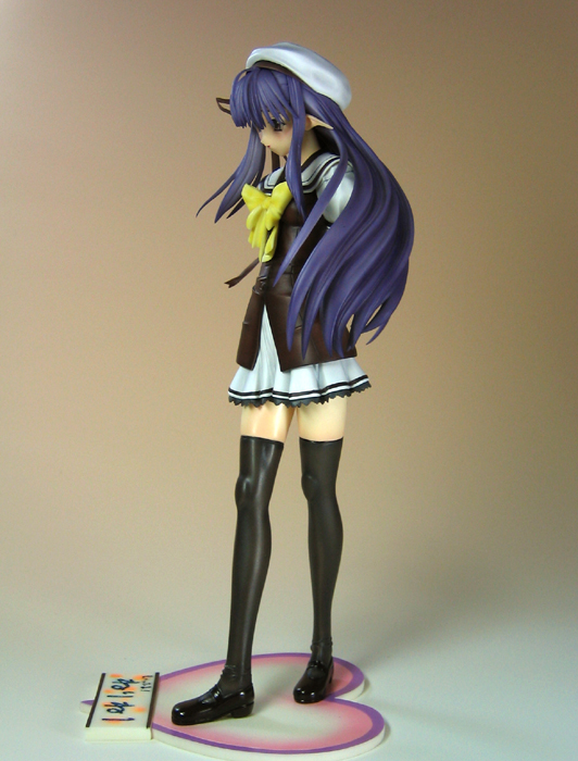 nerine, shuffle!, photo (medium), 00s, black thighhighs, figure, hat, purple hair, school uniform, serafuku, solo, thighhighs, white hat