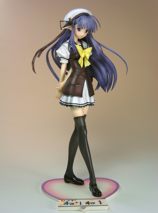 nerine, shuffle!, photo (medium), 00s, black thighhighs, figure, hat, purple hair, school uniform, serafuku, solo, thighhighs, white hat