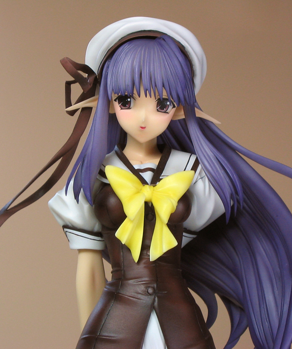 nerine, shuffle!, photo (medium), 00s, figure, hat, purple hair, school uniform, serafuku, solo, white hat