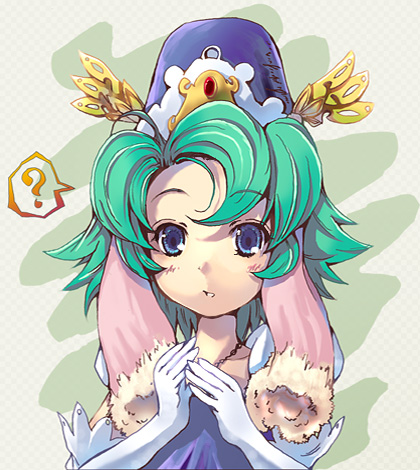 yamamoto nori, sophie (futagohime), fushigiboshi no futago hime, lowres, 00s, 1girl, female focus, green hair, jewelry, necklace, portrait, solo, speech bubble
