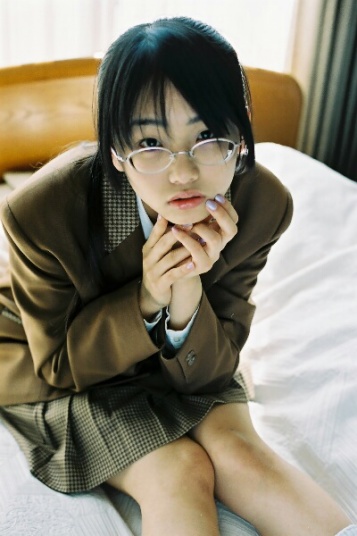 real life, off-topic, photo (medium), tagme, asian, glasses, plaid clothes, plaid skirt, school uniform, serafuku, skirt, solo