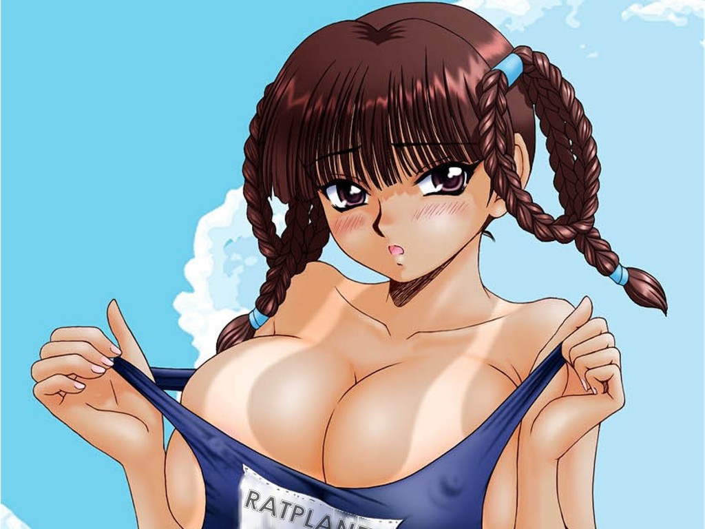 mr.b, lei fang, dead or alive, tecmo, jpeg artifacts, 1girl, braid, braided hair rings, breasts, cleavage, covered erect nipples, female focus, hair rings, large breasts, name tag, one-piece swimsuit, one-piece tan, school swimsuit, solo, swimsuit, tan, tanline