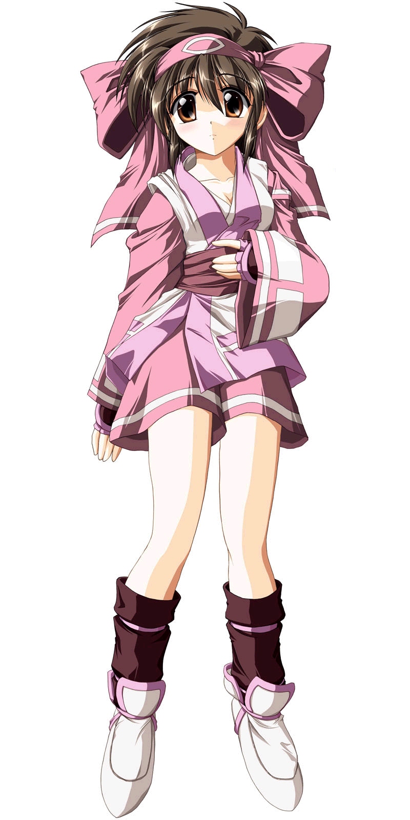 rimururu, samurai spirits, snk, highres, 1girl, alternate color, female focus, full body, pink shorts, shorts, simple background, solo, standing