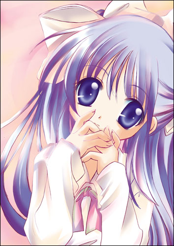 sakura (ukagaka), ukagaka, lowres, 1girl, female focus, head tilt, pink background, school uniform, serafuku, simple background, solo, twintails