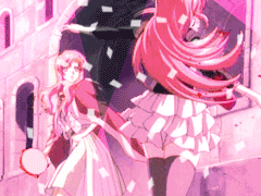 checkit14, lacus clyne, meer campbell, gundam, gundam seed, gundam seed destiny, animated, animated gif, anime screenshot, lowres, dancing, frills, gathers, parody, pleated skirt, seed, skirt