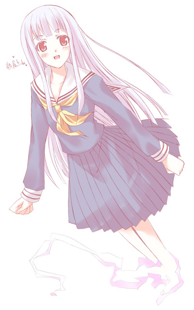mizuki makoto, aisaka sayo, mahou sensei negima!, 00s, ghost, pleated skirt, school uniform, serafuku, skirt, solo