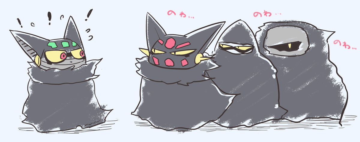 inurow, black getter, getter robo, chibi, cloak, getter noir unit 1, getter noir unit 2, getter noir unit 3, glaring, mecha, robot, simple background