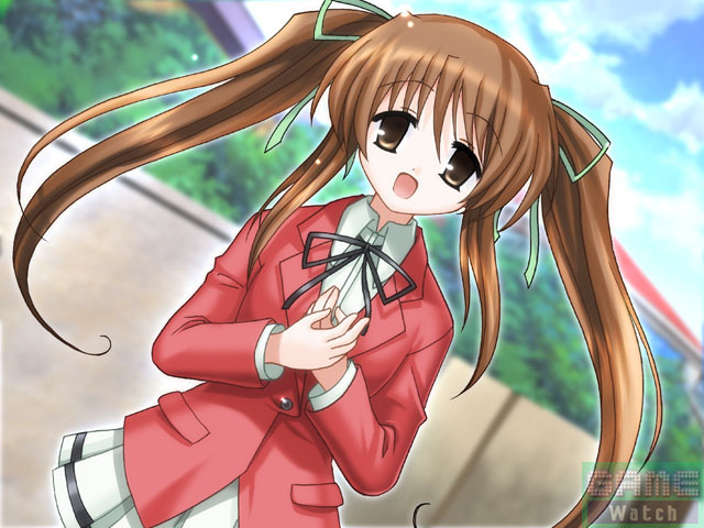 shizuki, minagami shizuki, minakami shizuki, bokusatsu tenshi dokuro-chan, 00s, 1girl, brown hair, female focus, pleated skirt, school uniform, serafuku, skirt, solo, twintails
