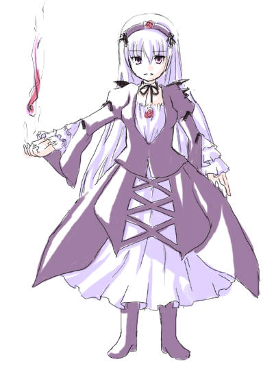 ruku (alicecreation), suigintou, rozen maiden, animated, animated gif, 00s, 1girl, female focus, lolita fashion, simple background, solo, white background