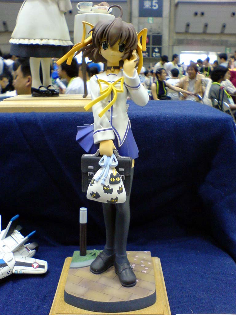 asakura nemu, da capo, da capo i, wonder festival, wonder festival 2005, photo (medium), 00s, 1girl, bell, choker, female focus, figure, hair ribbon, jingle bell, pleated skirt, ribbon, school uniform, serafuku, skirt, solo, thighhighs