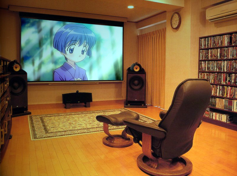 sakuraba aoi, ai yori aoshi, photo (medium), black hair, blonde hair, blue eyes, brown eyes, brown hair, no humans, otaku room, speaker