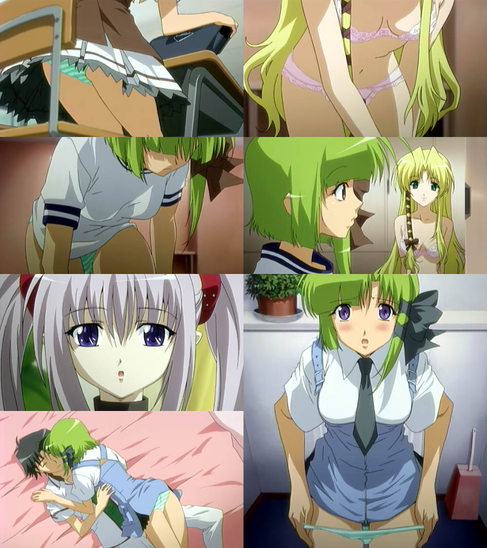 kareha, primula, shigure asa, tsuchimi rin, shuffle!, silver hair, anime screenshot, 00s, 1boy, 3girls, :o, antenna hair, aqua panties, bag, bed, black hair, blonde hair, blue eyes, blush, bow, bra, breasts, breasts apart, chair, classroom, cleavage, close-up, closed eyes, clothes lift, collage, collar, desk, dress, dress lift, dutch angle, embarrassed, episode7, from above, girl on top, green hair, gym uniform, hair between eyes, hair bow, hair over eyes, hair ribbon, head out of frame, hug, indoors, lace, lace-trimmed bra, lace-trimmed panties, lace trim, leaning forward, lingerie, long hair, lying, multiple girls, necktie, on back, on stomach, open clothes, open mouth, open shirt, pale skin, panties, pants, panty pull, pantyshot, parted bangs, pink bra, pink panties, plant, pleated skirt, pointy ears, potted plant, ribbon, school, school bag, school desk, school uniform, scrunchie, shirt, short dress, short hair, sidelocks, skirt, standing, strap, striped clothes, striped panties, surprised, tress ribbon, turtleneck, twintails, underwear, underwear only, undressing, upskirt, very long hair, wince