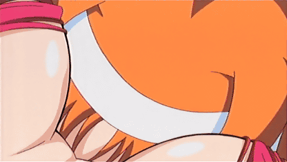 amakase miharu, da capo, da capo i, animated, animated gif, anime screenshot, lowres, 00s, 1girl, breast smother, breasts, episode7, face to breasts, female focus, large breasts, solo
