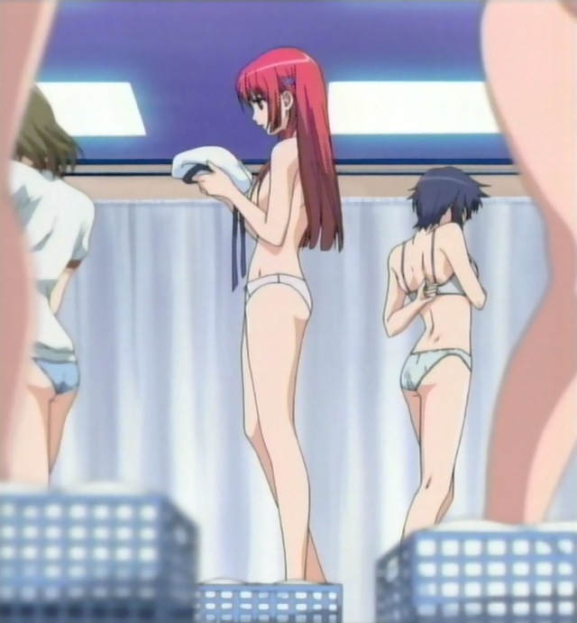 shirakawa kotori, da capo, da capo i, da capo second season, secondseason, light, lights, anime screenshot, 00s, 5girls, arm behind back, ass, back, basket, beret, blue hair, blue panties, blurry, bra, breasts, brown hair, ceiling, censored, convenient censoring, curtains, depth of field, episode7, from side, full body, grey bra, grey panties, gym uniform, hair ornament, hairclip, hat, hat ribbon, holding, indoors, legs, lingerie, locker, locker room, long hair, long legs, multiple girls, no pants, panties, profile, red hair, ribbon, shirt, short hair, short sleeves, sideboob, sidelocks, small breasts, solo focus, spiked hair, standing, topless female, underwear, underwear only, undressing, unworn hat, unworn headwear, very long hair, white panties