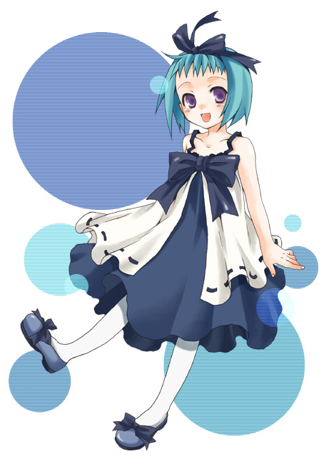 kubyou azami, original, 1girl, female focus, green hair, pantyhose, purple eyes, solo, white pantyhose