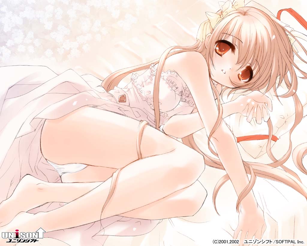 ito noizi, asahina kasumi, kasumi (doa), kasumi (forgetmenot), forgetmenot, wasurenagusa, game cg, 1girl, female focus, lingerie, off shoulder, panties, solo, thighs, underwear, white panties