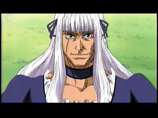 gen fudou, rena rune, suigintou, aquarion (series), rozen maiden, sousei no aquarion, screencap, anime screenshot, 1boy, cosplay, episode18, fudo, male focus, scar, solo