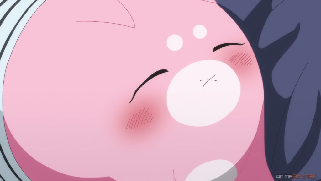 blush, fuwai, happy, jingai-san no yome, ojos cafes chico, smile, white background