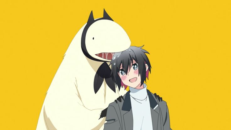 2boys, happy, jingai-san no yome, kanenogi, multiple boys, pelo corto, pelo largo, smile, tomari hinowa