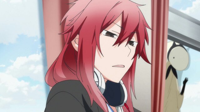 1boy, hetero, jingai-san no yome, mirando al espectador, mokusaibashi ichiya, pelo largo, sky