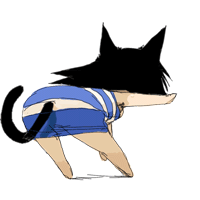 ike (altitude attitude), kurona (neko musume michikusa nikki), neko musume michikusa nikki, animated, animated gif, looping animation, lowres, 1girl, anal tail, animal ears, ass, ass shake, butt plug, cat ears, cat tail, clothing cutout, dancing, fake tail, female focus, from behind, sex toy, solo, tail, tail through clothes