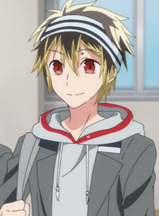 1boy, happy, hikurakawa sora, jingai-san no yome, pelo corto, pelo negro, smile