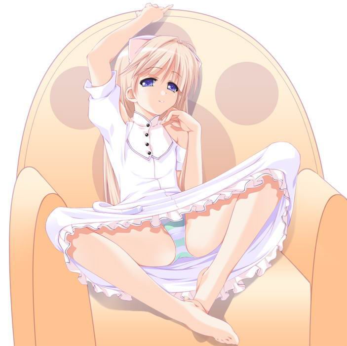 ooji, jpeg artifacts, 1girl, animal ears, barefoot, blue eyes, cat ears, dress, feet, female focus, green panties, loli, panties, pantyshot, sitting, solo, spread legs, striped clothes, striped panties, underwear, upskirt