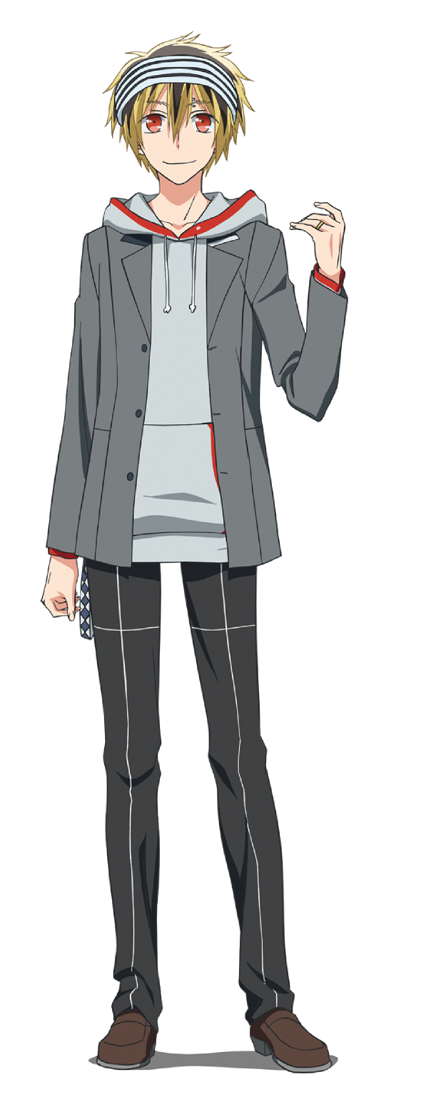1boy, happy, hikurakawa sora, jingai-san no yome, pelo corto, ropa blanca, smile