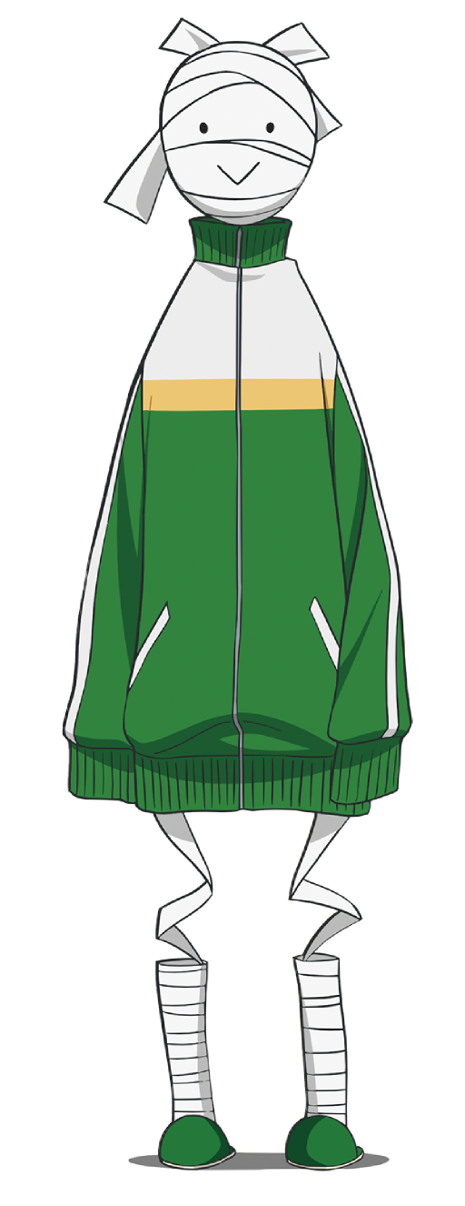 1other, happy, jingai-san no yome, ojos abiertos, ojos cafes chico, pelo corto, ropa blanca, smile, tsukitsuka