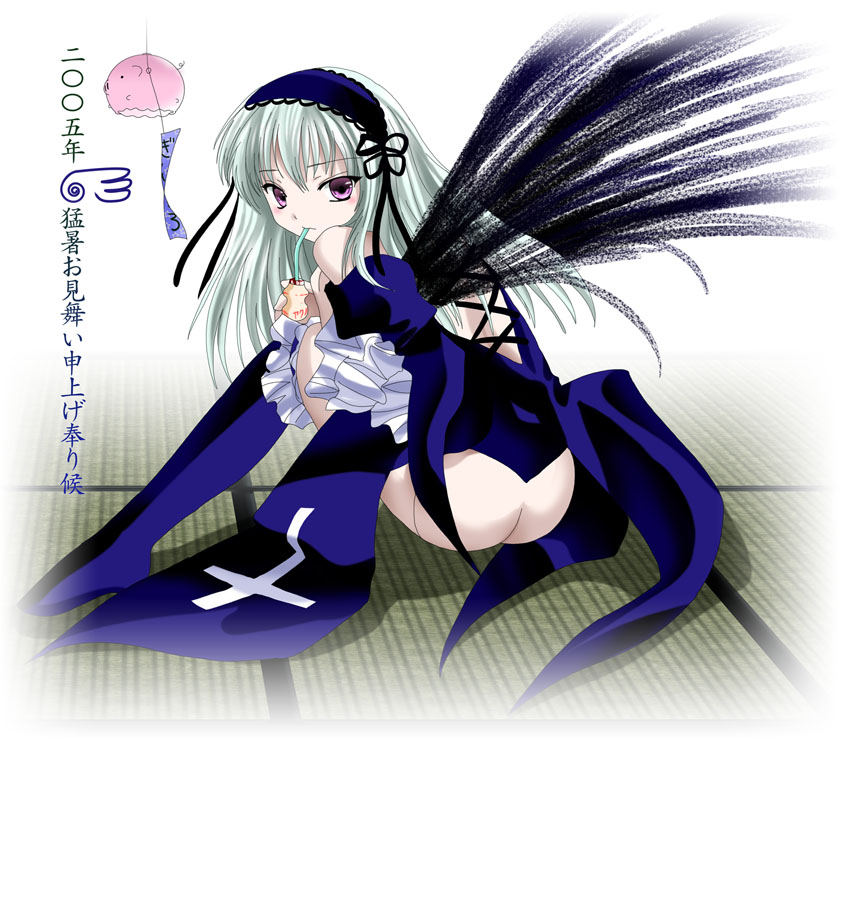 namamo nanase, suigintou, rozen maiden, yakult, 00s, ass, lactic acid bacteria, solo, thighs