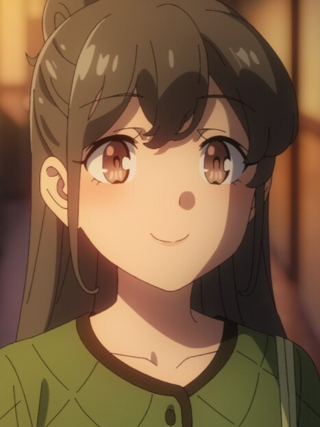 mitou miori, seishun buta yarou, 1girl, happy, hetero, ojos abiertos, ojos cafe, pelo largo, smile