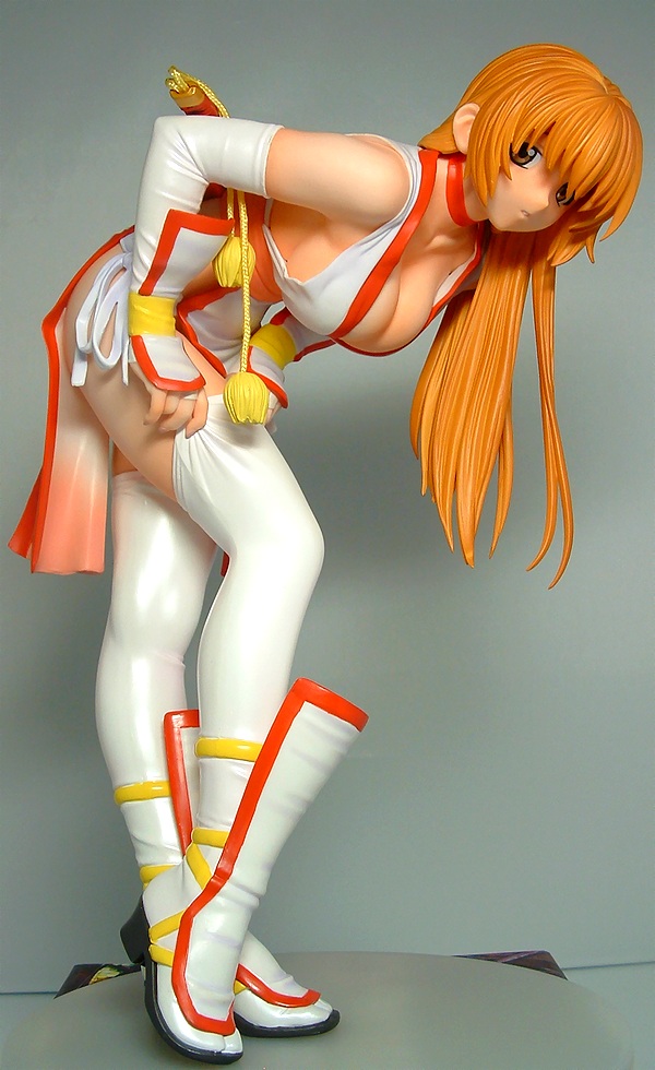 kasumi (doa), dead or alive, tecmo, photo (medium), 1girl, female focus, figure, pelvic curtain, solo, thighhighs, thighs, white thighhighs