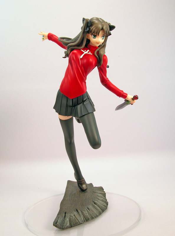 tohsaka rin, fate/stay night, fate (series), photo (medium), 00s, 1girl, black thighhighs, female focus, figure, long legs, solo, thighhighs, turtleneck, two side up