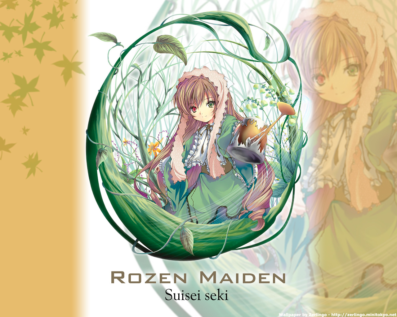 suiseiseki, rozen maiden, 00s, character name, copyright name, heterochromia, long hair, plant, solo, very long hair