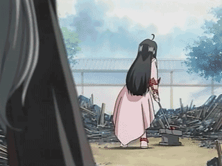 skuld (aa megami-sama), urd (aa megami-sama), aa megami-sama, animated, animated gif, anime screenshot, lowres, 1990s (style), 2girls, hammer, multiple girls, qvga, retro artstyle