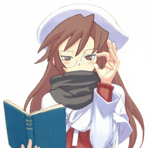 aty, aty (summon night), hazel (summon night), summon night, summon night 3, lowres, 1girl, adjusting eyewear, aty (cosplay), aty (summon night) (cosplay), book, cosplay, female focus, glasses, hat, oekaki, solo, transparent background