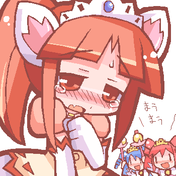 fine (futagohime), leonne, rein (futagohime), fushigiboshi no futago hime, lowres, 00s, 3girls, animal ears, blue hair, blush, cat ears, chibi, chibi inset, chibi only, embarrassed, fang, hand on own chest, looking at viewer, multiple girls, oekaki, pink hair, ponytail, puffy sleeves, red hair, sidelocks, smile, tears, wand, | |