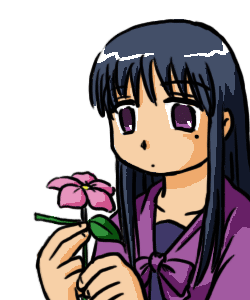 ume (uchuu ringo), kurosaki sayoko, mahoraba, animated, animated gif, lowres, 00s, 1girl, female focus, mole, mole under eye, simple background, solo, white background