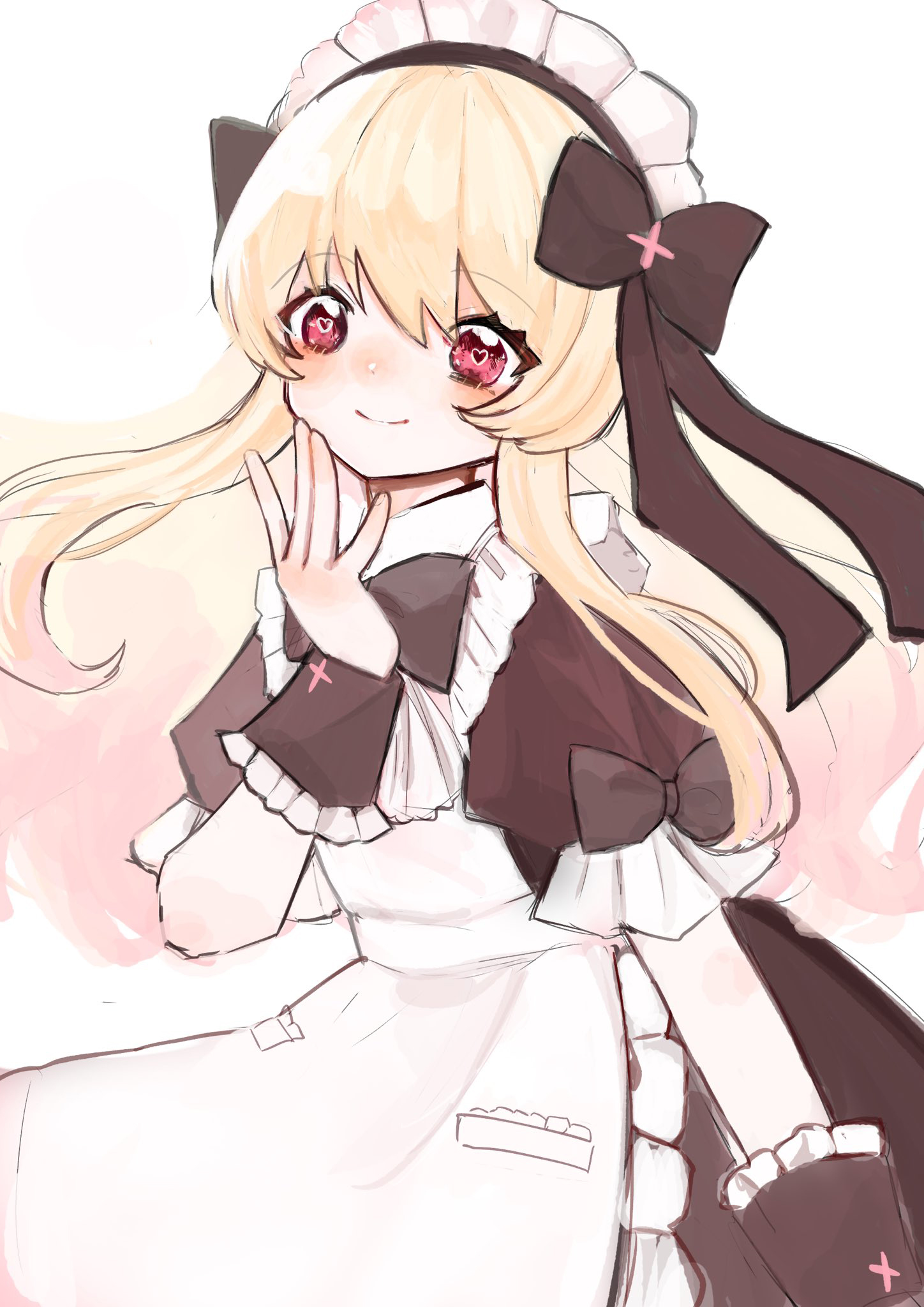 chaos marie (grimms notes), grimms notes, bad id, bad twitter id, 1224 1116, 1girl, blonde hair, long hair, maid, solo