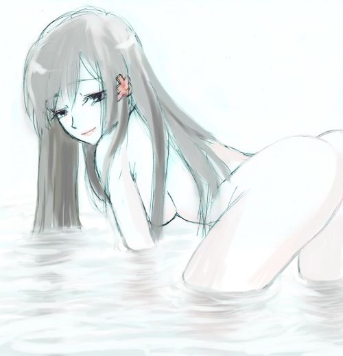 xp-tan, os-tan, tagme, completely nude, long hair, monochrome, nude, solo