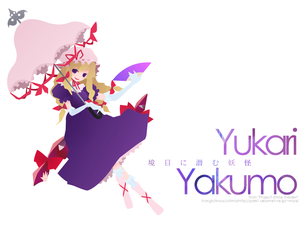 miyamori toko, yakumo yukari, touhou, 1girl, blonde hair, bobby socks, character name, dress, elbow gloves, female focus, gap (touhou), gloves, hand fan, looking at viewer, parasol, ribbon, sketch, smile, socks, solo, transparent background, umbrella