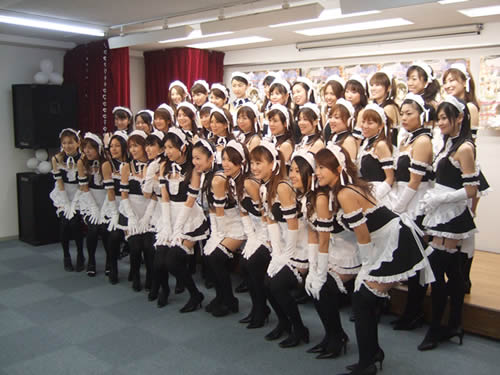 lowres, off-topic, photo (medium), 6+girls, arm garter, bonnet, everyone, gloves, maid, multiple girls