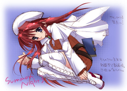 aty, aty (summon night), summon night, summon night 3, lowres, 1girl, belt, boots, female focus, miniskirt, sketch, skirt, solo, thigh boots, thighhighs, white boots