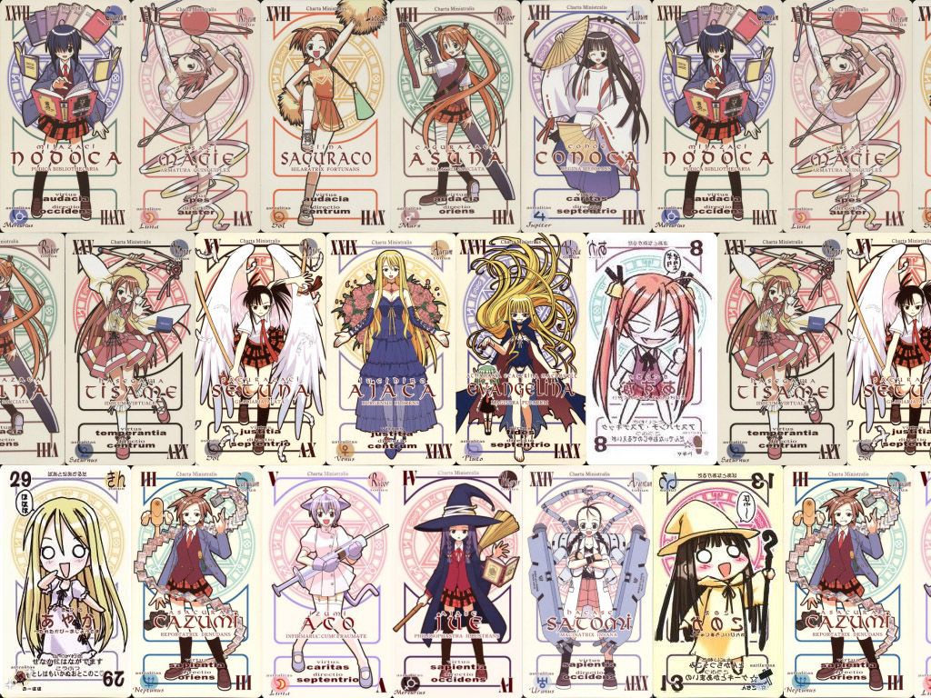 akamatsu ken, asakura kazumi, ayase yue, chachazero, evangeline a.k. mcdowell, hakase satomi, hasegawa chisame, izumi ako, kagurazaka asuna, konoe konoka, miyazaki nodoka, sakurazaki setsuna, sasaki makie, shiina sakurako, yukihiro ayaka, mahou sensei negima!, 00s, 6+girls, animal ears, bell, bonnet, book, braid, broom, card (medium), diarium ejus, dress, ensis exorcizans, flabellum euri & flabellum australe, flower, folding fan, glasses, hair ornament, hand fan, hat, heterochromia, holding, holding removed eyewear, jupiter symbol, long hair, mars symbol, mercury symbol, multiple girls, neptune symbol, nurse, orange hair, orbis sensualium pictus, pactio, plaid clothes, plaid skirt, pluto symbol, purple hair, rose, saturn symbol, sceptrum virtuale, school uniform, sica shishikushiro, skirt, sword, thighhighs, twin braids, twintails, unworn eyewear, uranus symbol, venus symbol, very long hair, wand, weapon, witch, witch hat